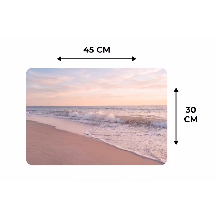 Strand - Zee - Golven - Natuur - Zonsondergang Placemat vinyl groot -specs