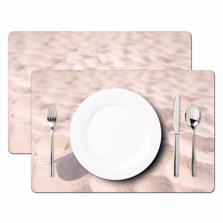 Strand - Schelpen - Zomer - Roze - Decoratie Placemat vinyl groot -zzsfeer2_Kitchenyeah-website