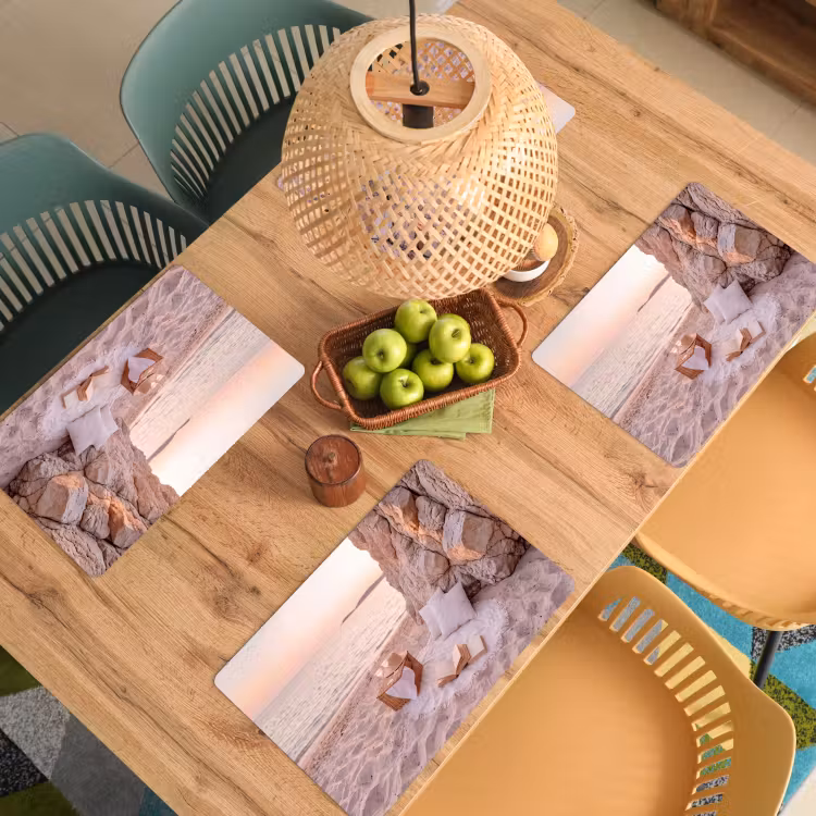 Strand - Picknick - Zonsondergang - Zomer - Natuur Placemat vinyl groot -zzsfeer5_Kitchenyeah-website