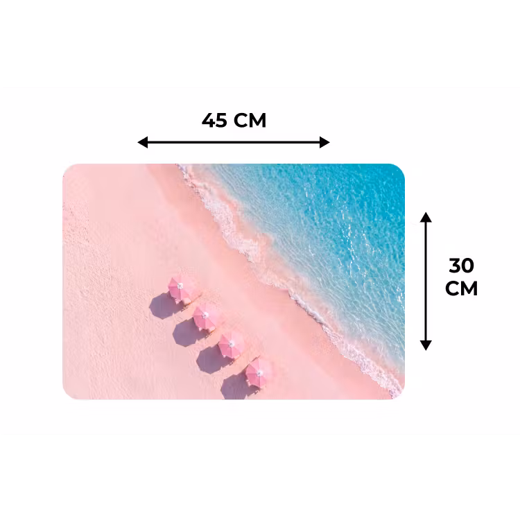 Strand - Roze zand - Zee - Zomer - Natuur Placemat vinyl groot -specs