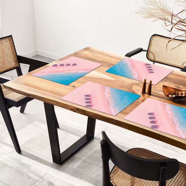 Strand - Roze zand - Zee - Zomer - Natuur Placemat vinyl groot -zzsfeer4_Kitchenyeah-website