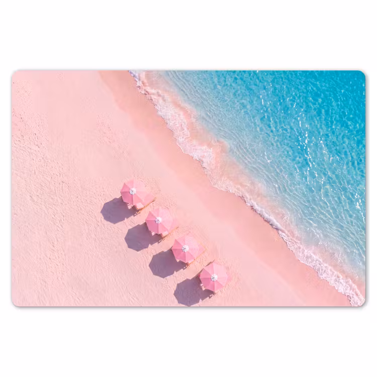Strand - Roze zand - Zee - Zomer - Natuur Placemat vinyl groot -zzsfeer1_Kitchenyeah-website