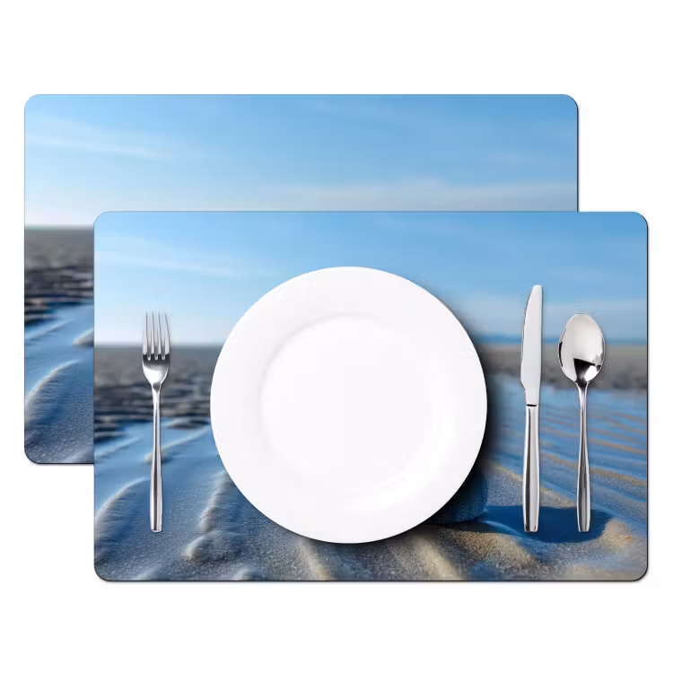 Strand - Schild - Water - Blauw Placemat vinyl groot -zzsfeer2_Kitchenyeah-website