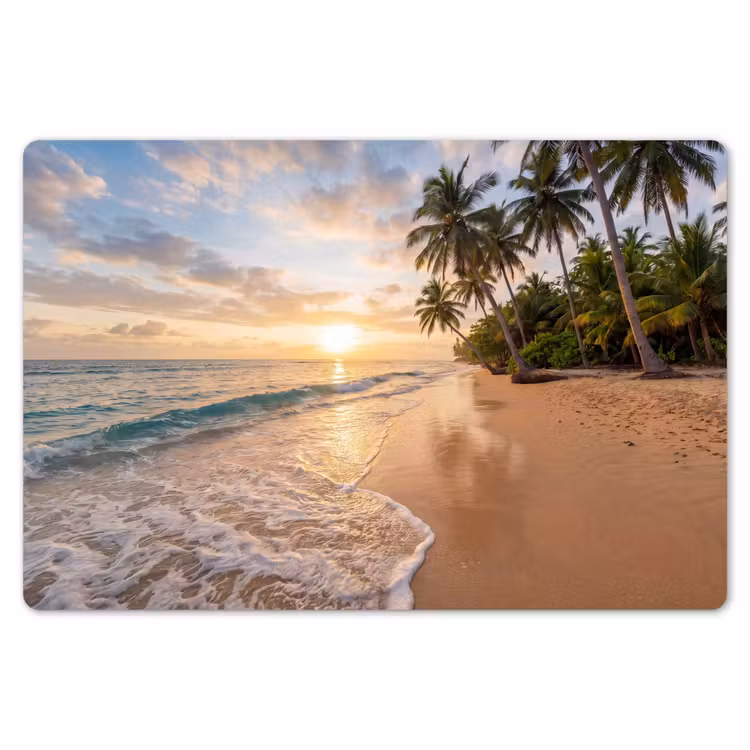 Strand - Zonsondergang - Tropisch - Natuur - Goud Placemat vinyl groot -zzsfeer1_Kitchenyeah-website