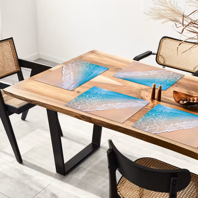 Strand - Water - Natuur - Blauw - Beige Placemat vinyl groot -zzsfeer4_Kitchenyeah-website