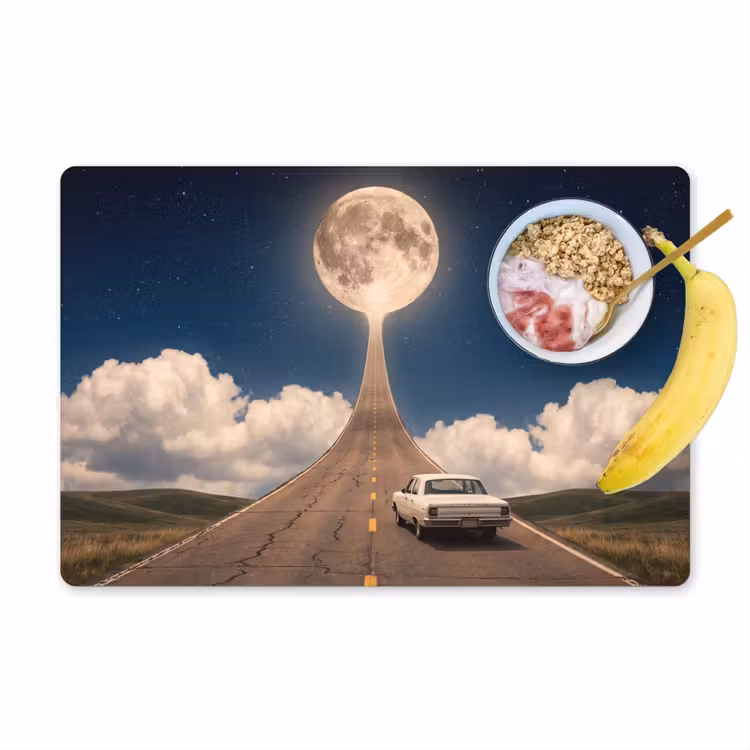 Tischset - 6 Stück - Straße – Mond – Nacht - Weg - Maan - Nacht Placemat vinyl groot