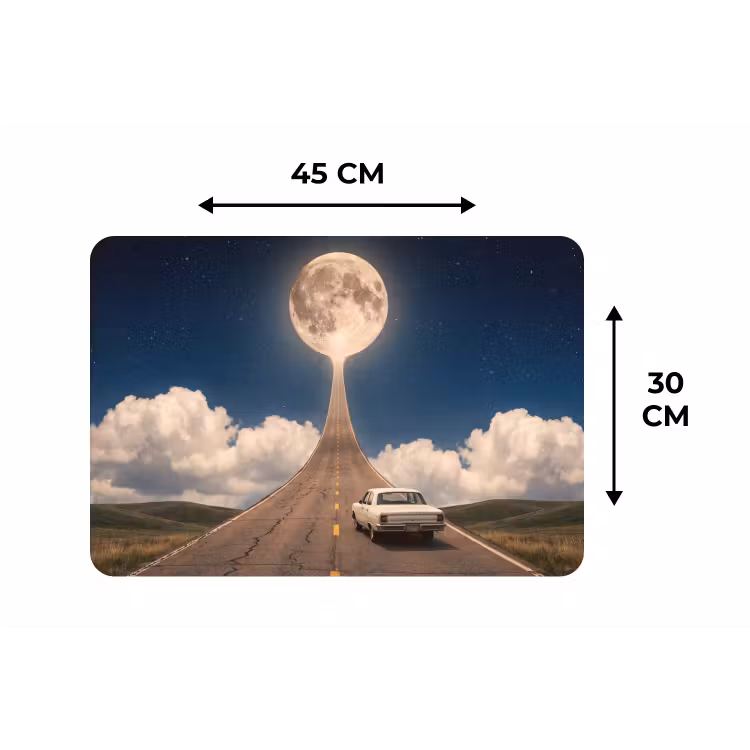 Tischset - 6 Stück - Straße – Mond – Nacht - Weg - Maan - Nacht Placemat vinyl groot