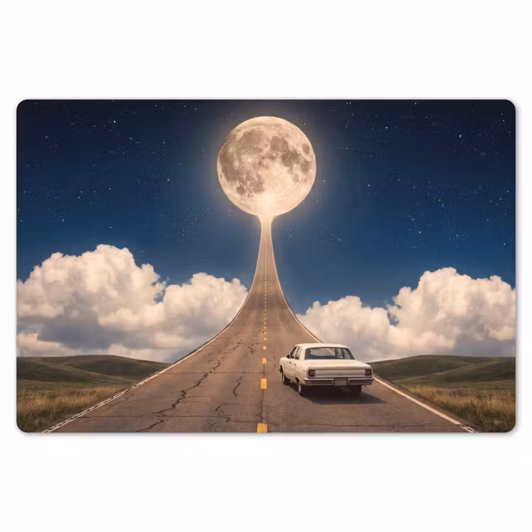 Tischset - 6 Stück - Straße – Mond – Nacht - Weg - Maan - Nacht Placemat vinyl groot