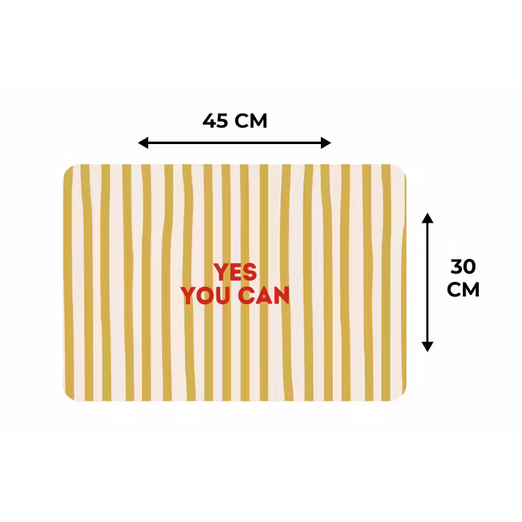 Strepen - Abstract - Yes you can - Rood Placemat vinyl groot -specs