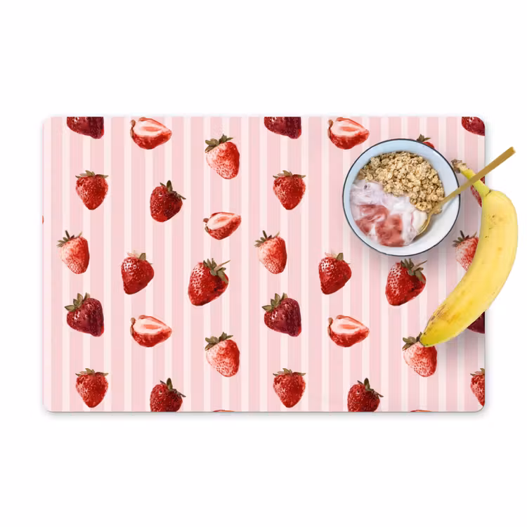 Strepen - Aardbei - Roze Placemat vinyl groot 368 -zzzproduct_Kitchenyeah-website