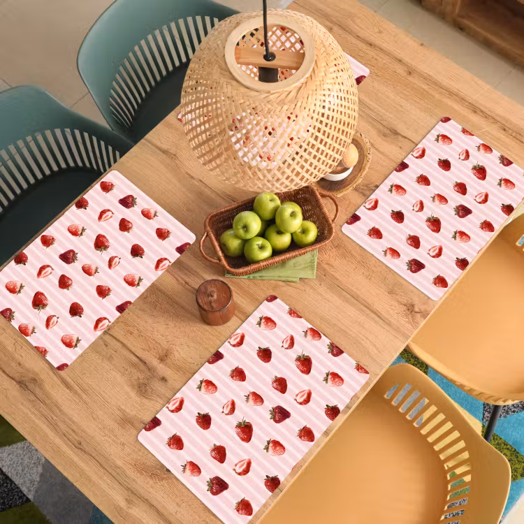 Strepen - Aardbei - Roze Placemat vinyl groot 368 -zzsfeer5_Kitchenyeah-website