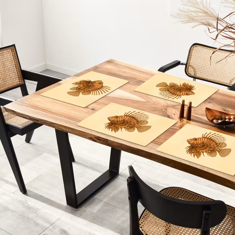 Strepen - Vis - Rond - Stekels Placemat vinyl groot -zzsfeer4_Kitchenyeah-website
