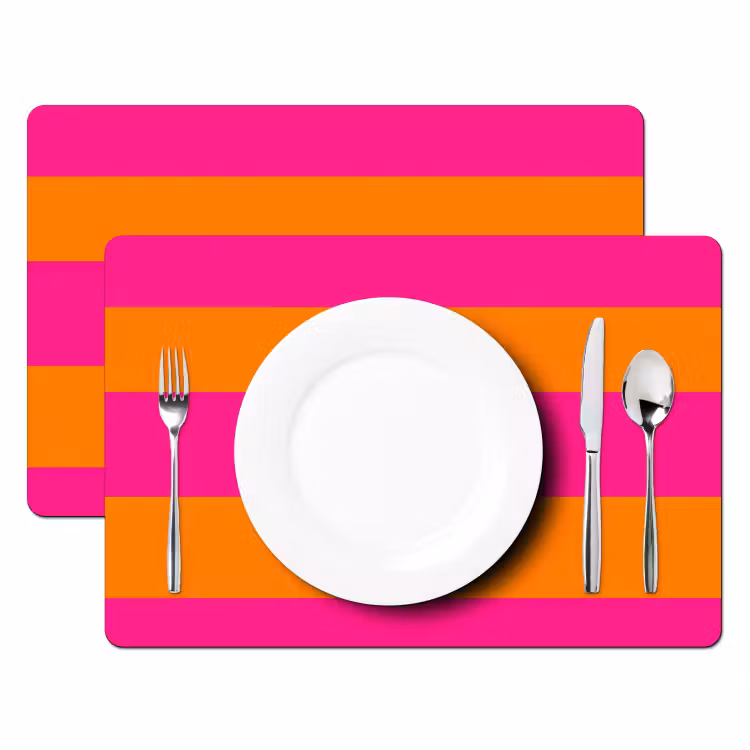 Strepen - Horizontaal - Roze Placemat vinyl groot 368 -zzsfeer2_Kitchenyeah-website
