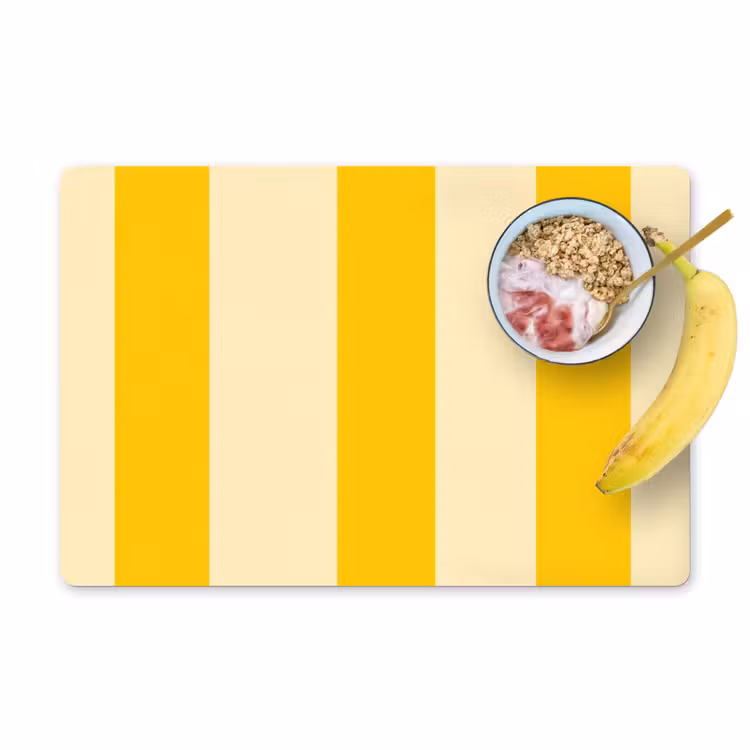 Strepen - Klassiek - Geel Placemat vinyl groot 368 -zzzproduct_Kitchenyeah-website