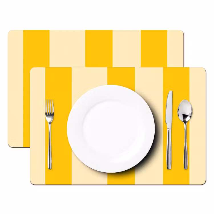 Strepen - Klassiek - Geel Placemat vinyl groot 368 -zzsfeer2_Kitchenyeah-website