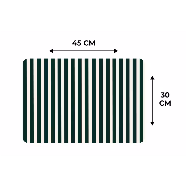 Strepen - Klassiek - Groen Placemat vinyl groot 368 -specs