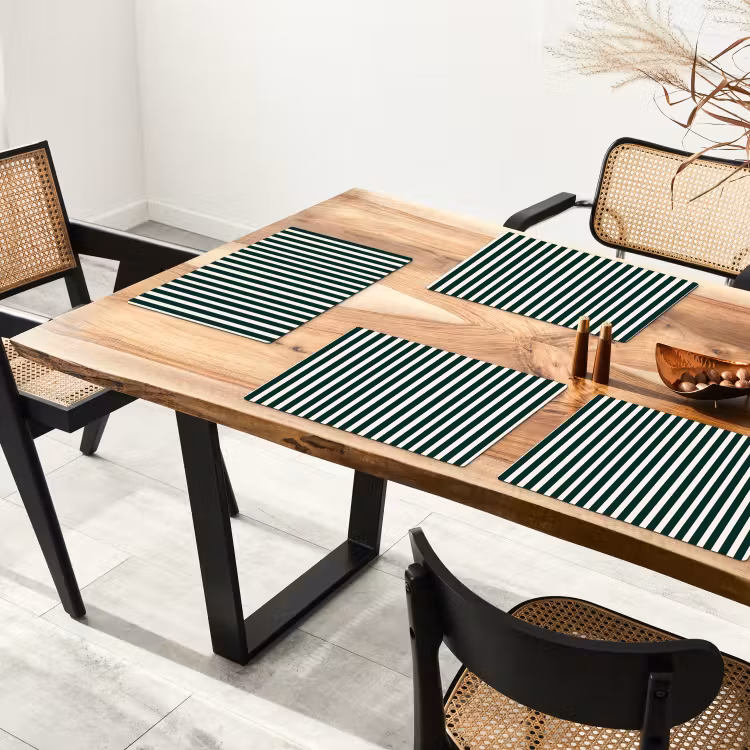 Strepen - Klassiek - Groen Placemat vinyl groot 368 -zzsfeer4_Kitchenyeah-website