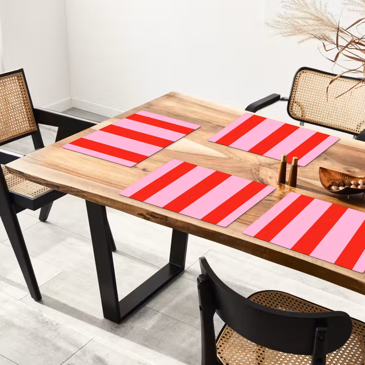 Strepen - Klassiek - Roze Placemat vinyl groot 368 -zzsfeer4_Kitchenyeah-website