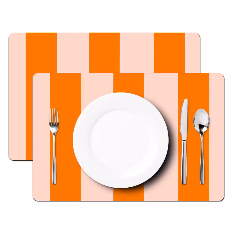 Strepen - Modern - Oranje Placemat vinyl groot 368 -zzsfeer2_Kitchenyeah-website