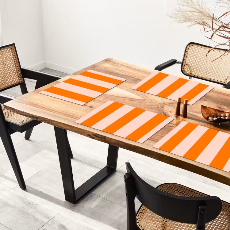 Strepen - Modern - Oranje Placemat vinyl groot 368 -zzsfeer4_Kitchenyeah-website