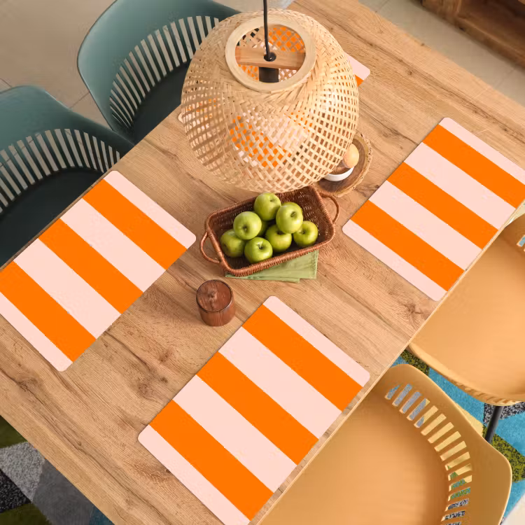 Strepen - Modern - Oranje Placemat vinyl groot 368 -zzsfeer5_Kitchenyeah-website