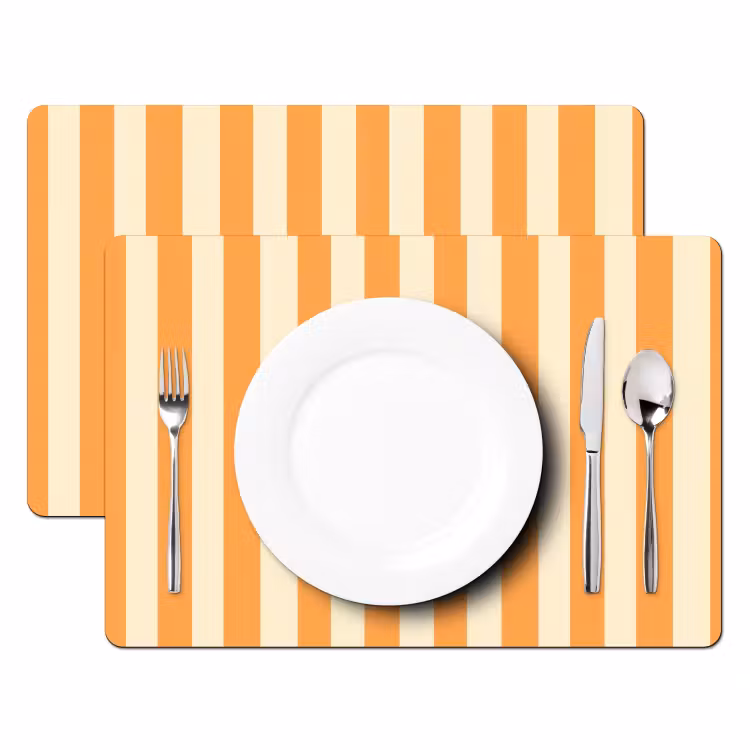 Strepen - Patroon - Oranje Placemat vinyl groot 368 -zzsfeer2_Kitchenyeah-website