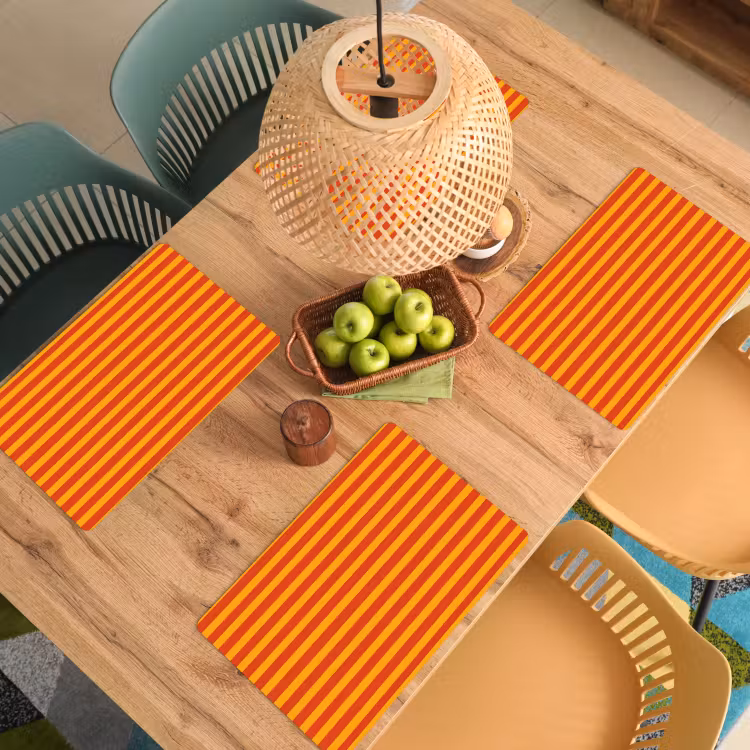 Strepen - Patroon - Oranje Placemat vinyl groot 368 -zzsfeer5_Kitchenyeah-website