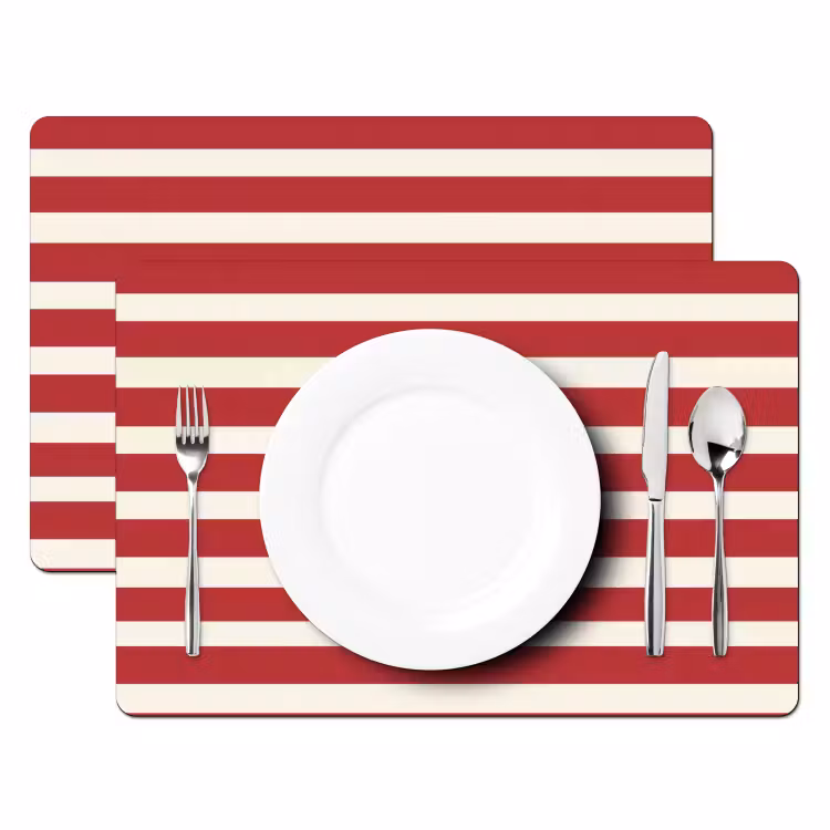 Strepen - Patroon - Rood Placemat vinyl groot 368 -zzsfeer2_Kitchenyeah-website