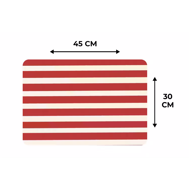 Strepen - Patroon - Rood Placemat vinyl groot 368 -specs