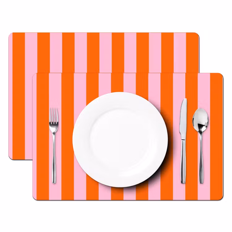 Strepen - Oranje - Verticaal - Ciao bella Placemat vinyl groot -zzsfeer2_Kitchenyeah-website