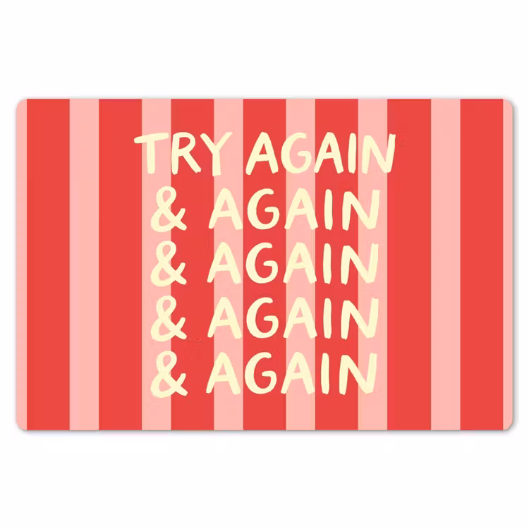 Strepen - Rood - Try again Placemat vinyl groot -zzsfeer1_Kitchenyeah-website