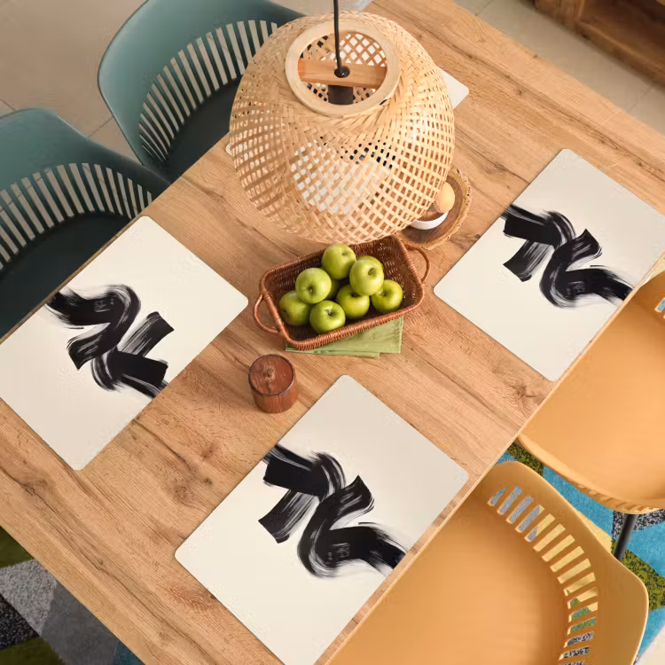 Strepen - Zwart - Abstract Placemat vinyl groot -zzsfeer5_Kitchenyeah-website