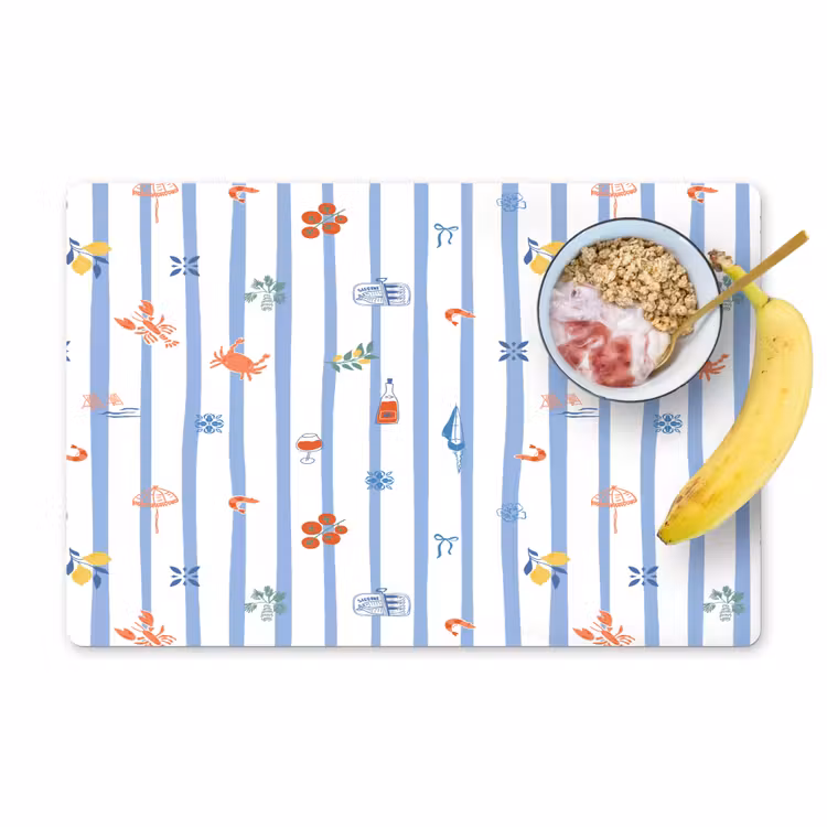 Zee - Sfeer - Strand - Blauw Placemat vinyl groot 368 -zzzproduct_Kitchenyeah-website