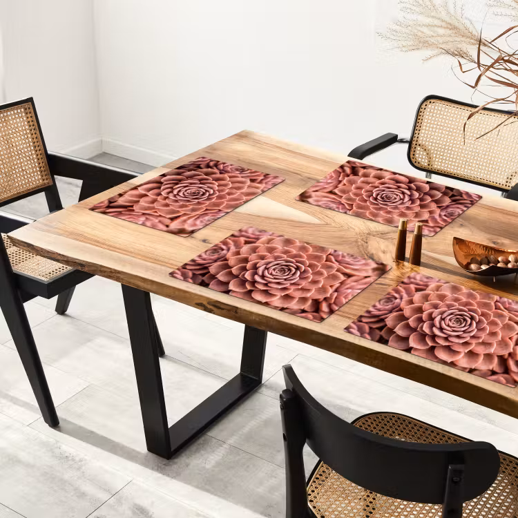 Vetplant - Organisch - Roze Placemat vinyl groot -zzsfeer4_Kitchenyeah-website