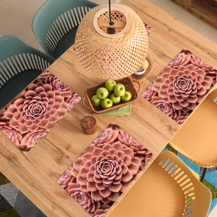 Vetplant - Organisch - Roze Placemat vinyl groot -zzsfeer5_Kitchenyeah-website