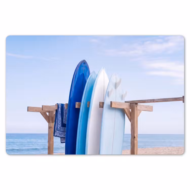 Surfplank - Strand - Zomer - Blauw - Water Placemat vinyl groot -zzsfeer1_Kitchenyeah-website