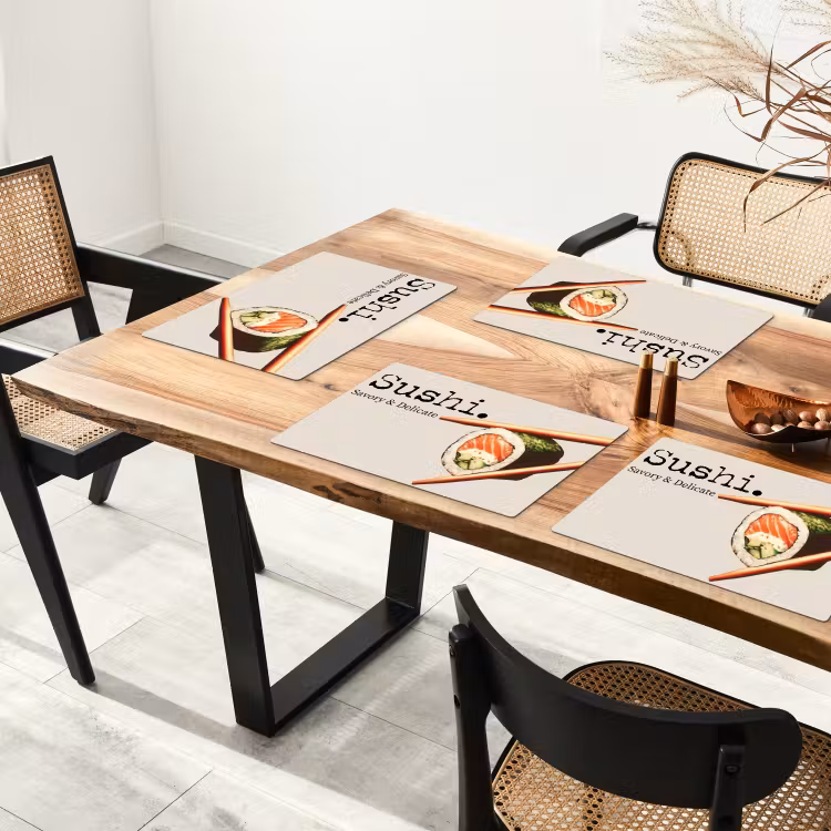 Sushi - Zalm - Rijst - Japans Placemat vinyl groot -zzsfeer4_Kitchenyeah-website