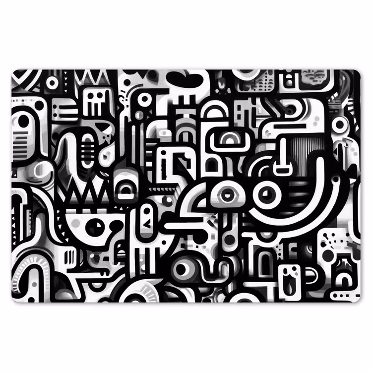 Symbolen - Abstract - Grafisch - Zwart Placemat vinyl groot -zzsfeer1_Kitchenyeah-website