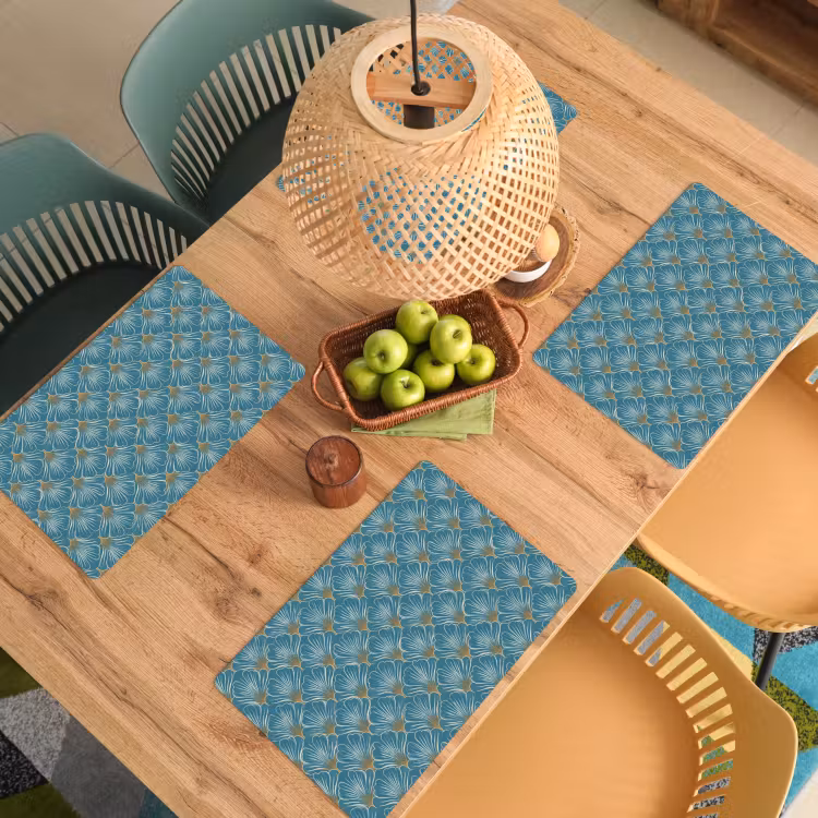 Symmetrisch - Patroon - Blauw Placemat vinyl groot 368 -zzsfeer5_Kitchenyeah-website