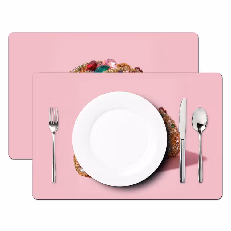 Taco - Kleurrijk - Edelstenen - Goud Placemat vinyl groot -zzsfeer2_Kitchenyeah-website