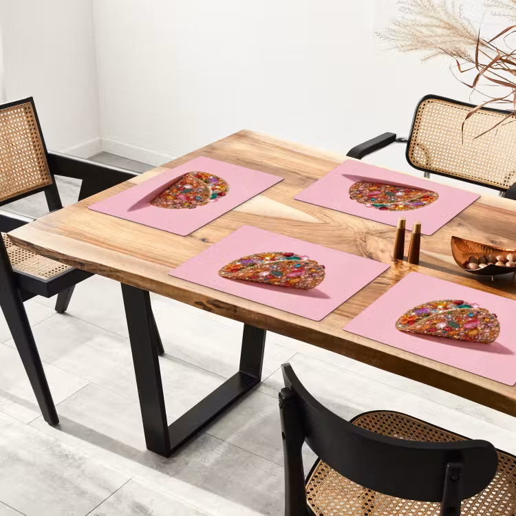 Taco - Kleurrijk - Edelstenen - Goud Placemat vinyl groot -zzsfeer4_Kitchenyeah-website