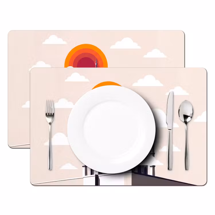Taj Mahal - Zon - Koepel - Architectuur - India - Grafisch Placemat vinyl groot -zzsfeer2_Kitchenyeah-website