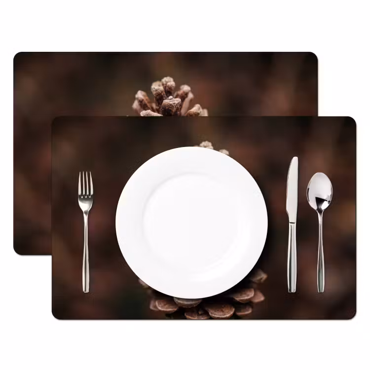 Dennenappel - Bos - Herfst - Bruin - Sfeervol Placemat vinyl groot -zzsfeer2_Kitchenyeah-website