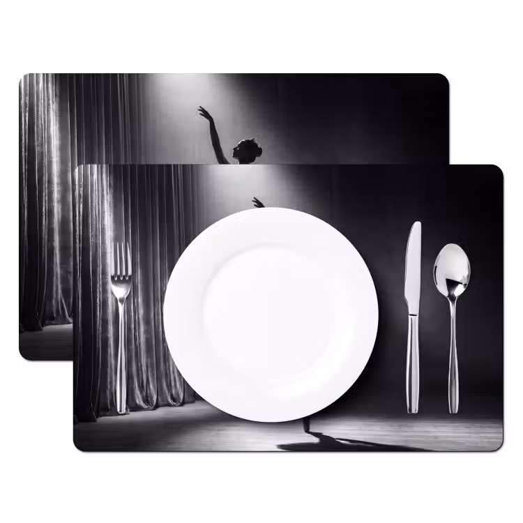 Danser - Podium - Zwart-wit - Kunst - Klassiek Placemat vinyl groot -zzsfeer2_Kitchenyeah-website