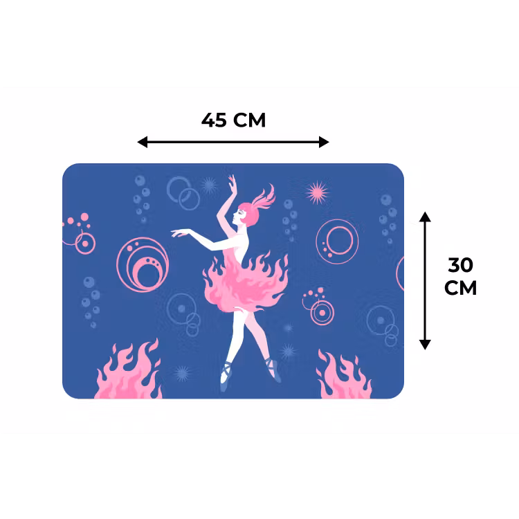 Danseres - Vlammenrok - Abstract - Roze - Blauw Placemat vinyl groot -specs