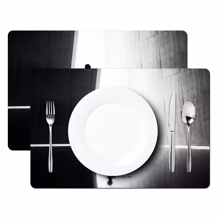 Danser - Silhouette - Kunst - Modern - Zwart-wit Placemat vinyl groot -zzsfeer2_Kitchenyeah-website
