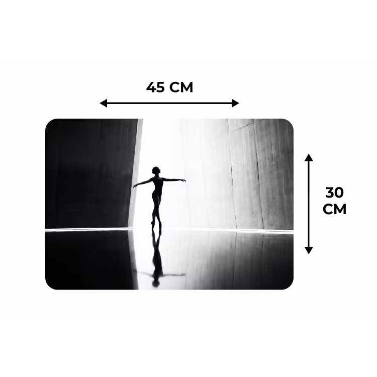 Danser - Silhouette - Kunst - Modern - Zwart-wit Placemat vinyl groot -specs