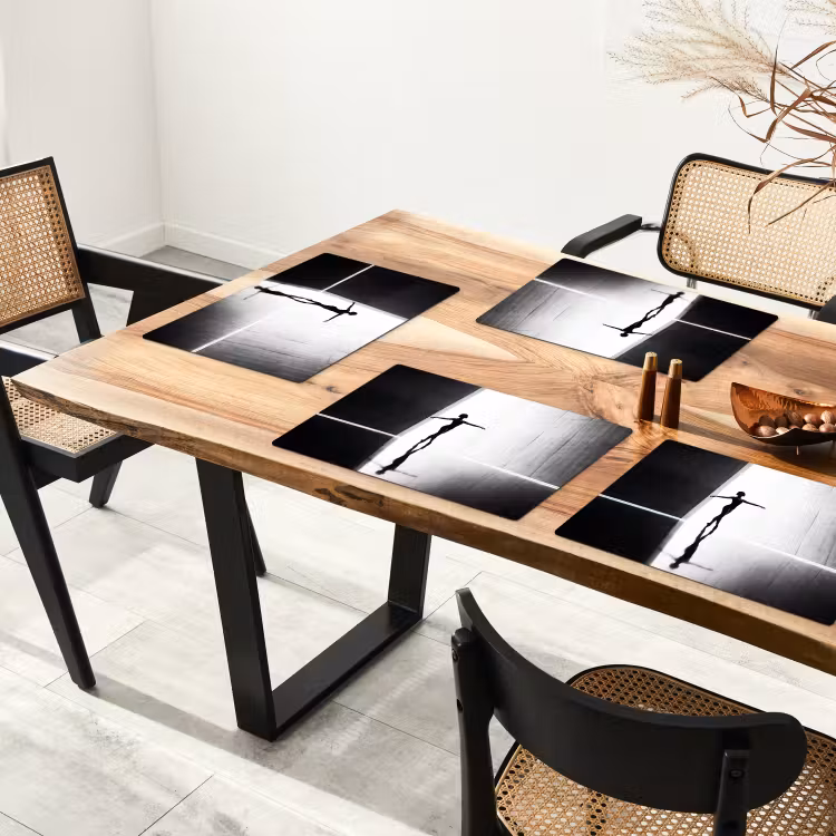 Danser - Silhouette - Kunst - Modern - Zwart-wit Placemat vinyl groot -zzsfeer4_Kitchenyeah-website