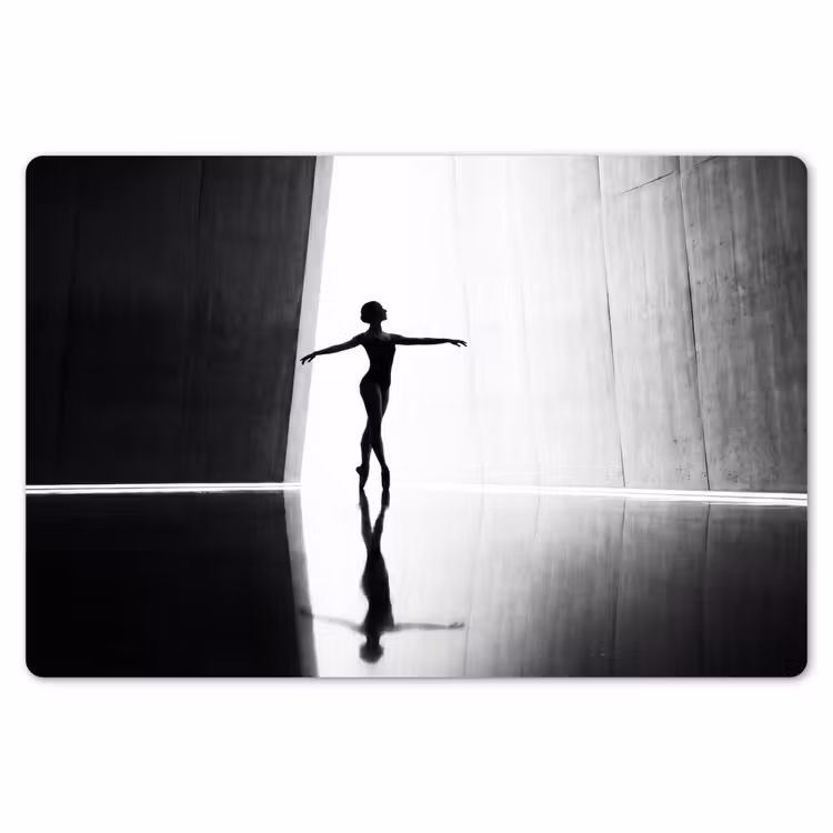 Danser - Silhouette - Kunst - Modern - Zwart-wit Placemat vinyl groot -zzsfeer1_Kitchenyeah-website