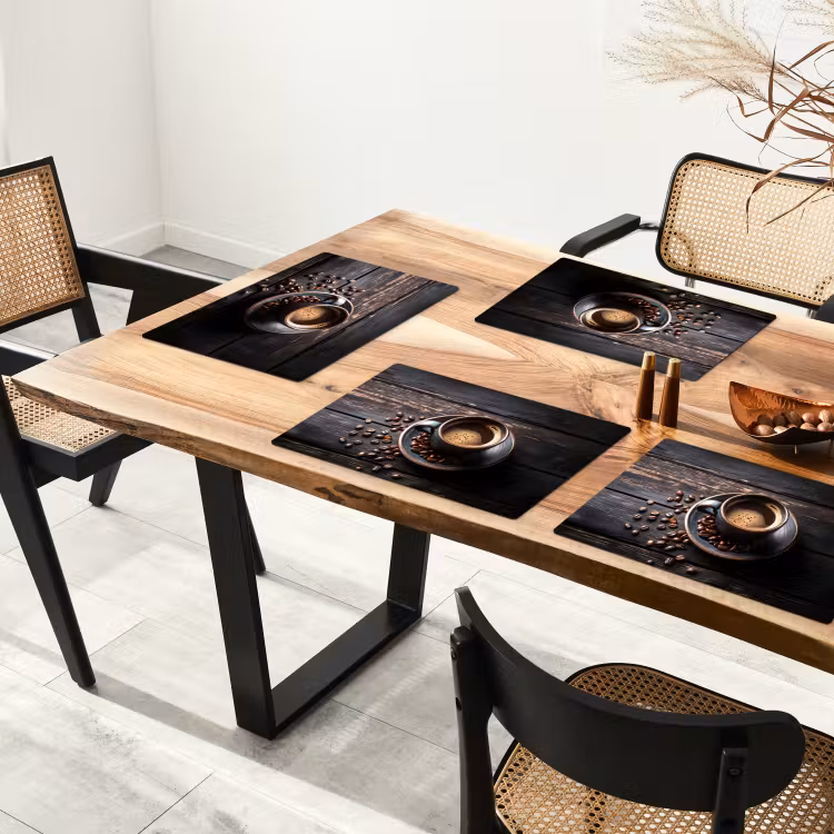 Kop - Koffie - Hout - Bonen Placemat vinyl groot -zzsfeer4_Kitchenyeah-website